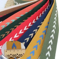 hl 2 yards 38mm wide new webbing thickened color jacquard canvas cotton belt bags shoes hats decorative accessories