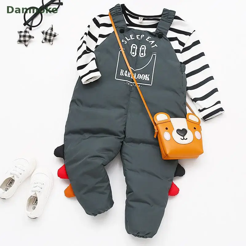 Danmoke/детские штаны утепленные хлопковые узкие для девочек маленьких мальчиков