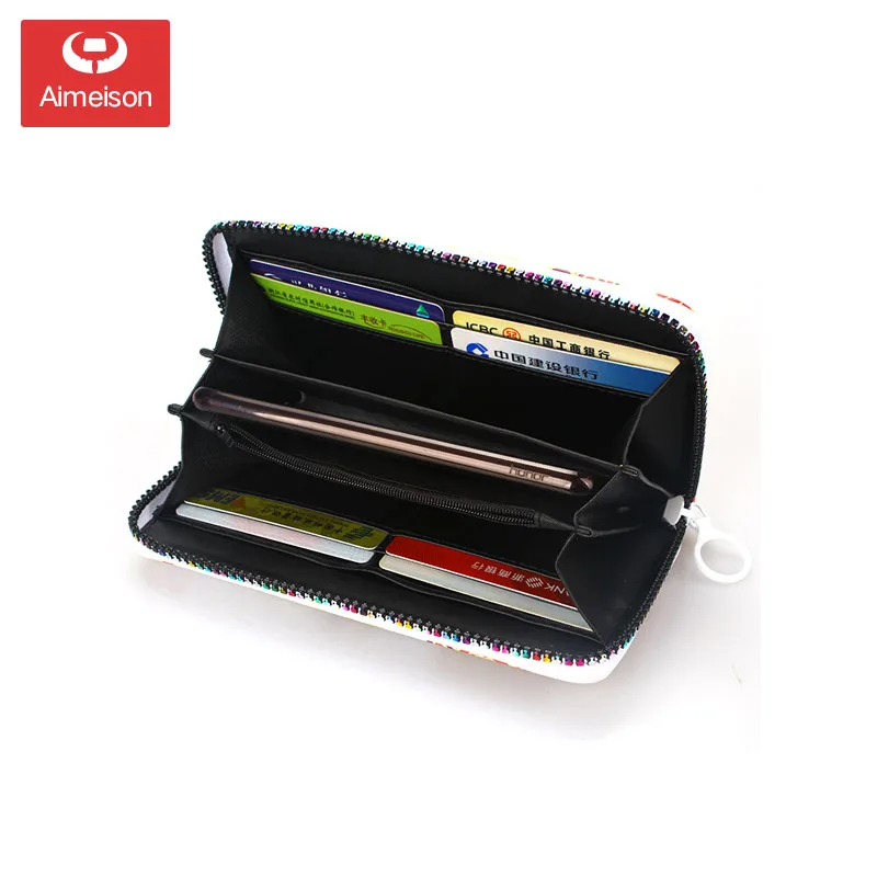 Кошелек ручной росписи с принтом короткий кошелек длиной Яркий Женский на молнии