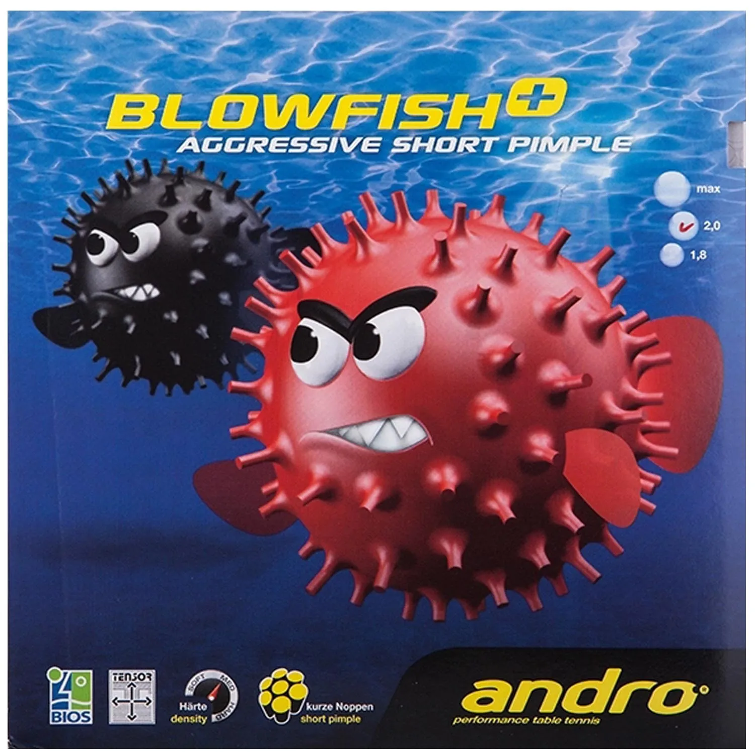 

Andro Blowfish aggressive Table tennis rubber short pimples out special TENSOR ANDRO ping pong sponge