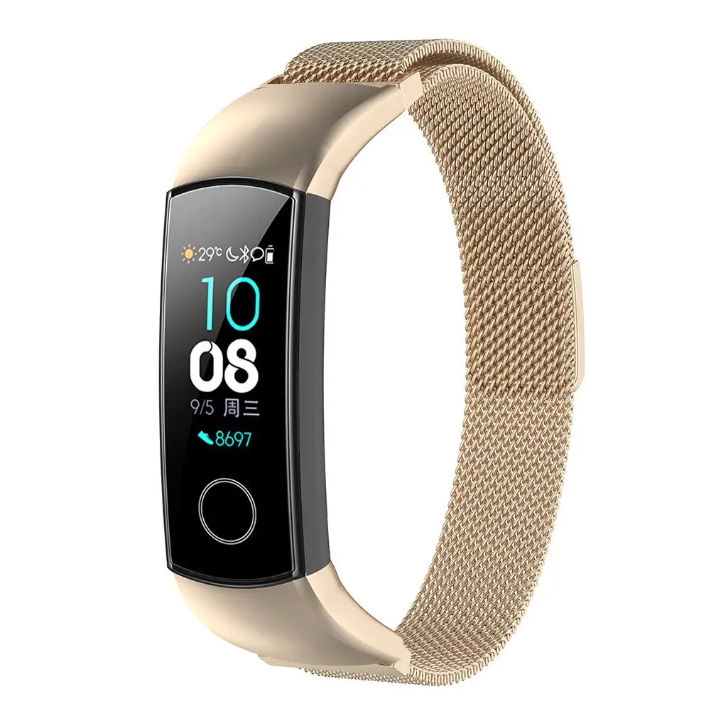 Миланский ремешок для huawei Honor Band 4/5 Широкие ремешки Нержавеющая сталь браслет умные часы браслет аксессуары