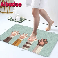 household bathroom mat set special door mat 3d cute cats claw carpet room soft sponge non slip absorbent bathroom mat rugs