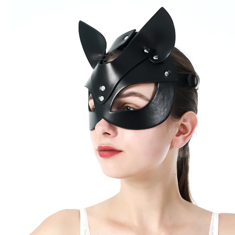 

2021 Sexy Lederen Cosplay Zwart Masker Catwoman Carnaval Party Masquerade Half Gezichtsmasker Halloween Club Party Accessoires