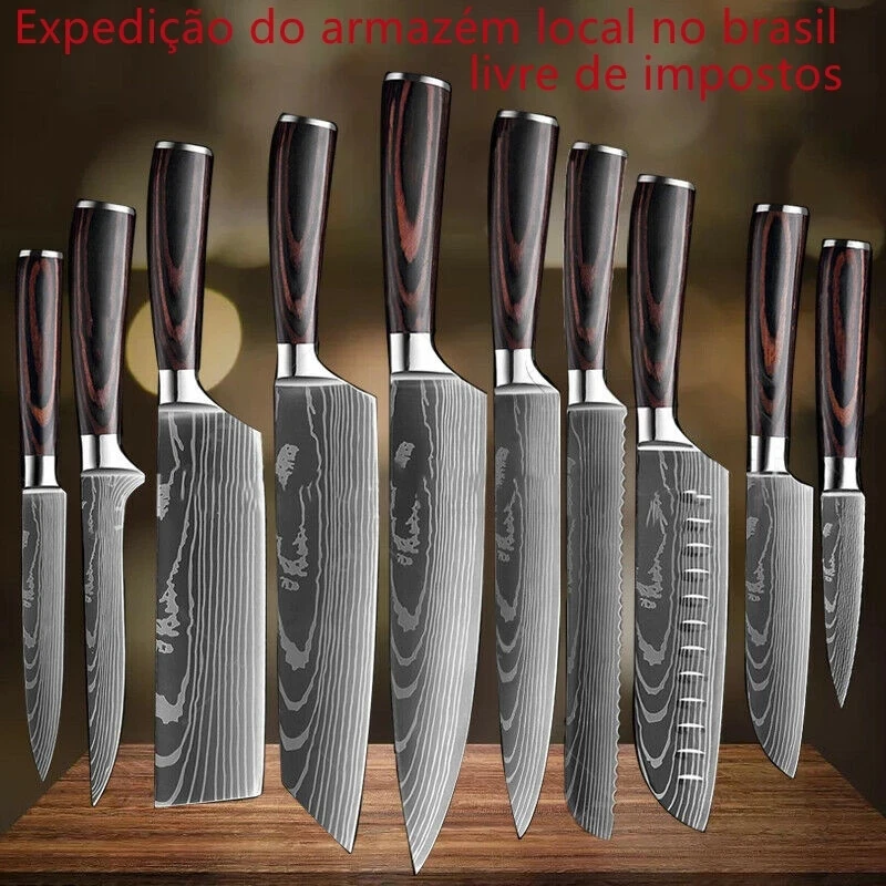 

Japanese Stainless Steel Kitchen Knives Damascus Laser Pattern Chef Santoku Cleaver Slicing Utility Gyuto Boning Knives Tool