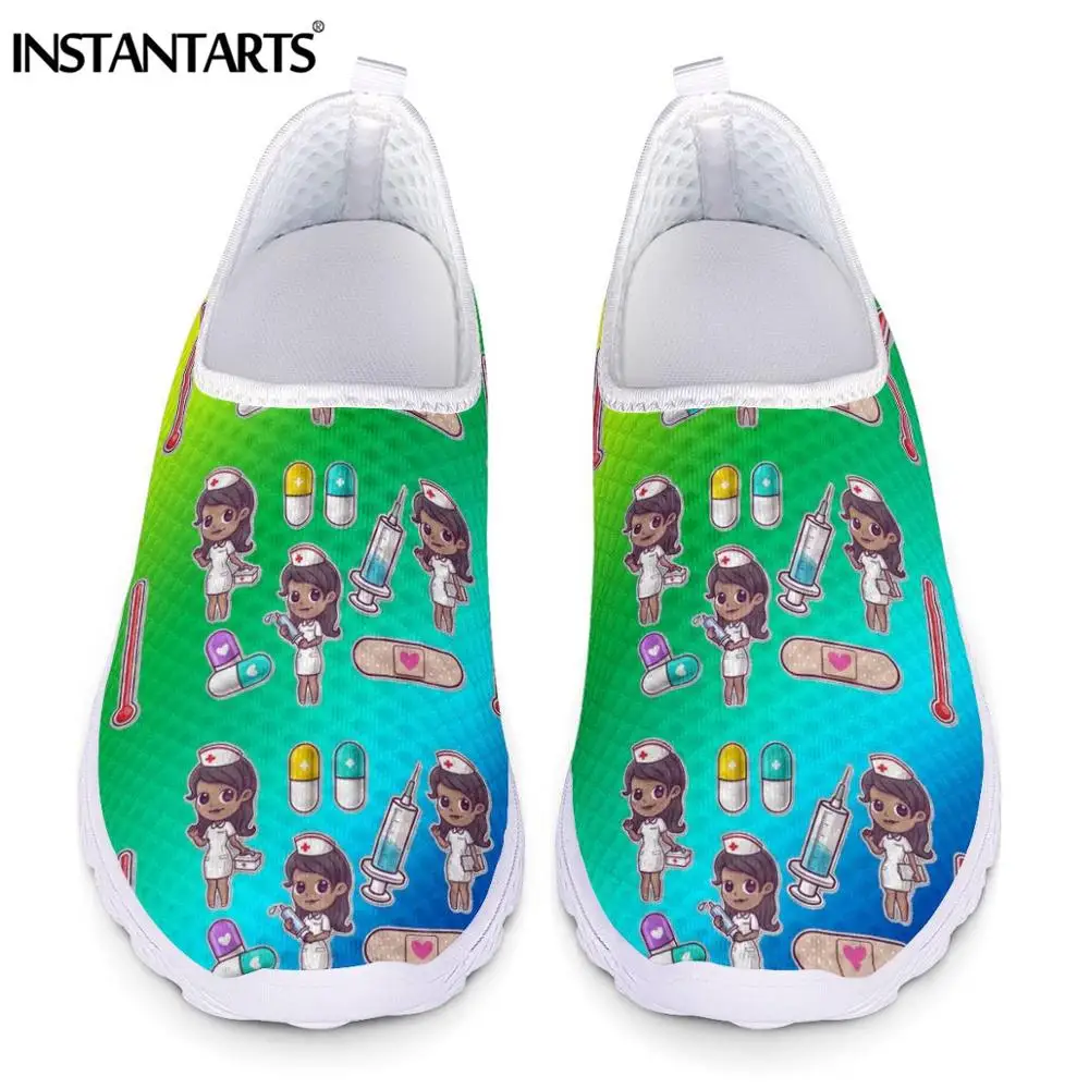 Женские кроссовки на плоской подошве INSTANTARTS сетчатые разноцветные для медсестер