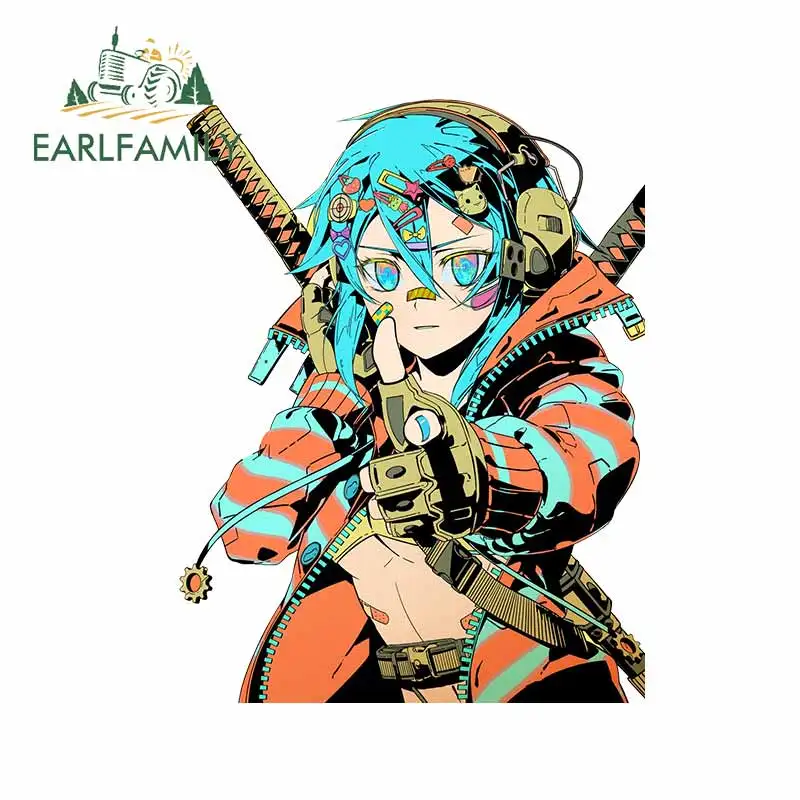 

EARLFAMILY 13cm x 10.2cm for Battle Girl Sniper Laptop Windows VAN Car Stickers Refrigerator Windows Decal Waterproof Decoration