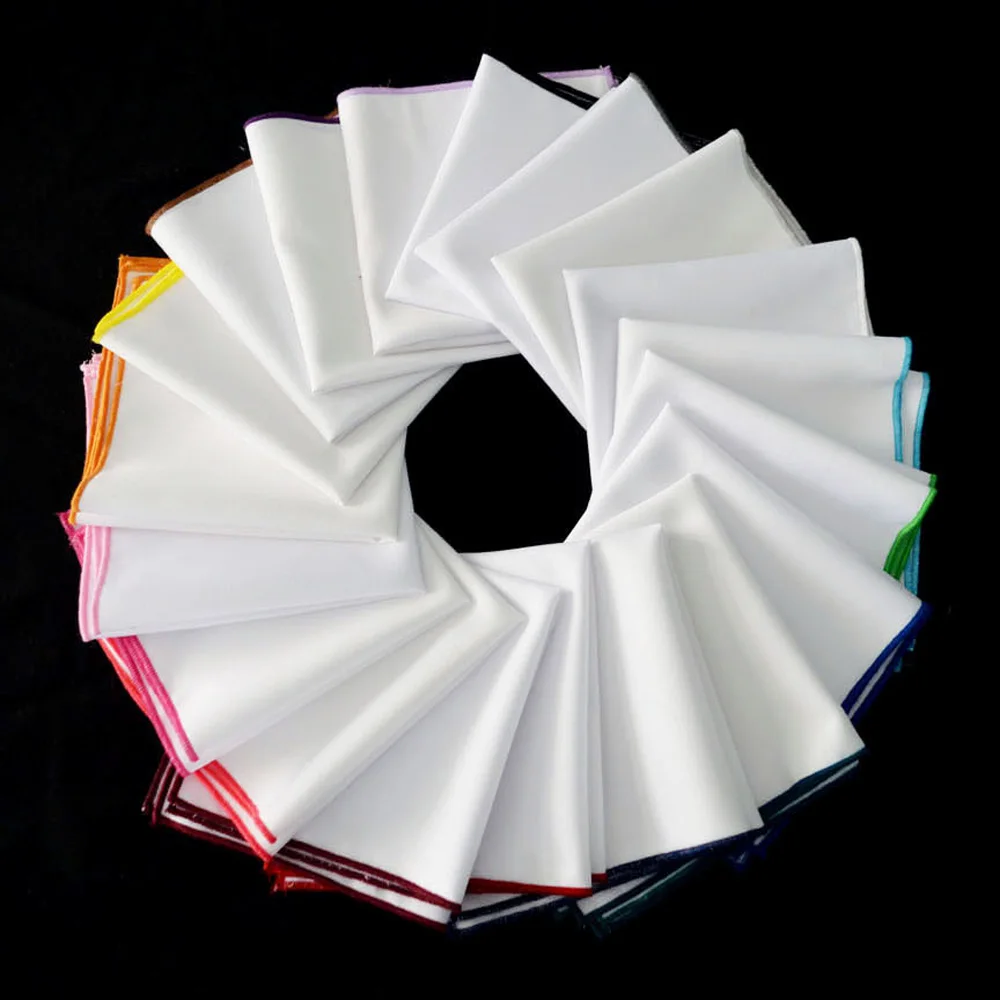 Мужской Карманный платок для костюма стильный красочный рулонный белый носовой