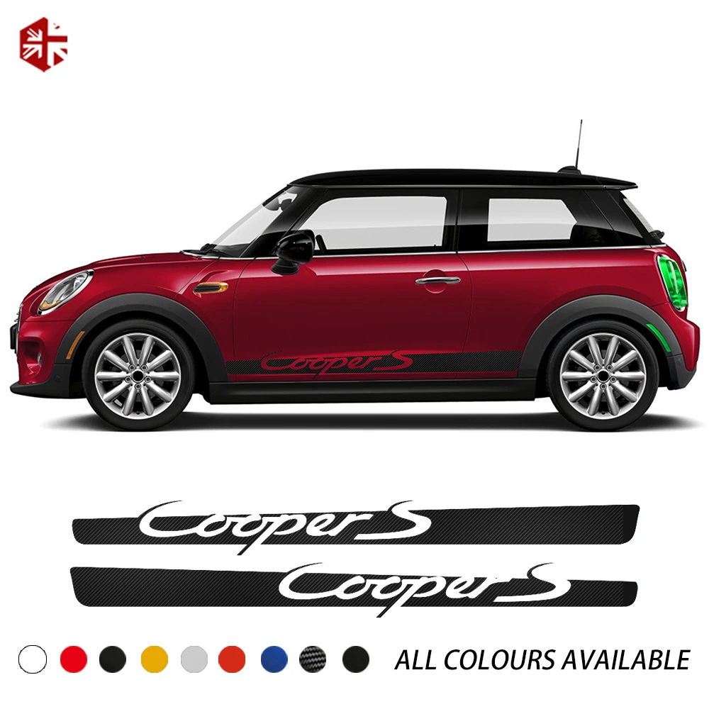2 шт. наклейка для автомобильной двери боковая полоска юбка Виниловая MINI Cooper F56