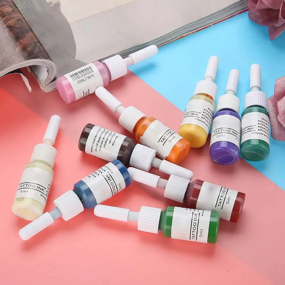 10 шт БУТЫЛКИ Пигментные чернила для тату 5 мл Полупостоянный макияж