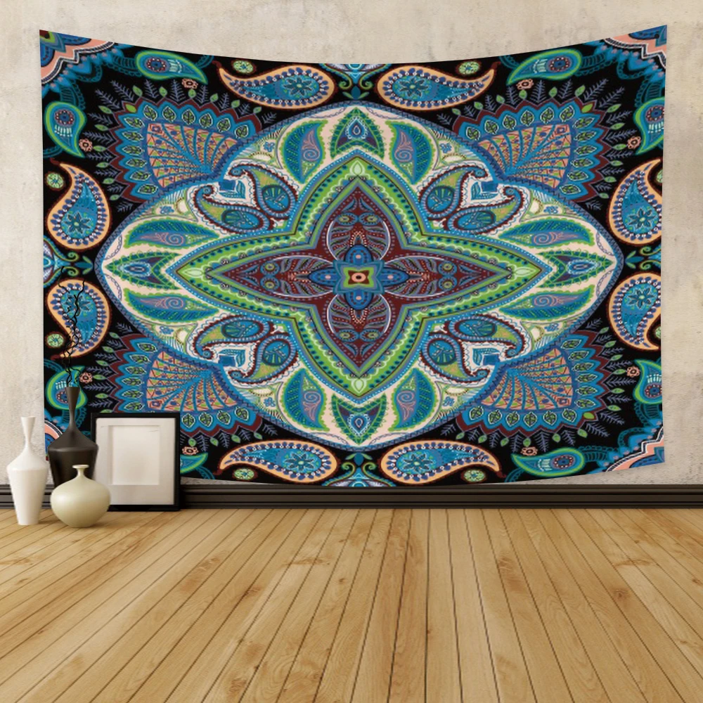 

Laeacco Fashion Tapestry Mandala Flower India Line Blanket Wall Hangings Decor For Bedroom Restaurant Living Room Dorm College