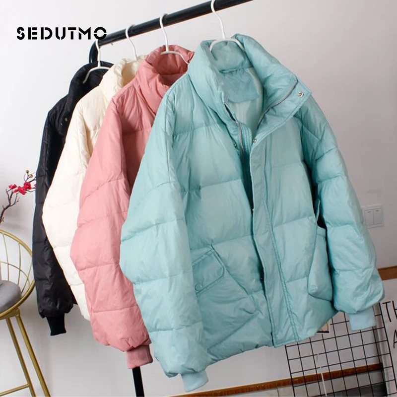 

SEDUTMO Winter Oversize Women Duck Down Jackets Casual Coat Short Black Puffer Jacket Autumn Parkas ED1034