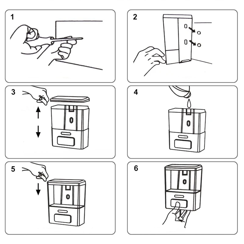 

Manual Soap Dispenser Bathroom Kitchen Wall Mounted Soap Dispenser Shampoo Conditioner Shower Gel Chamber