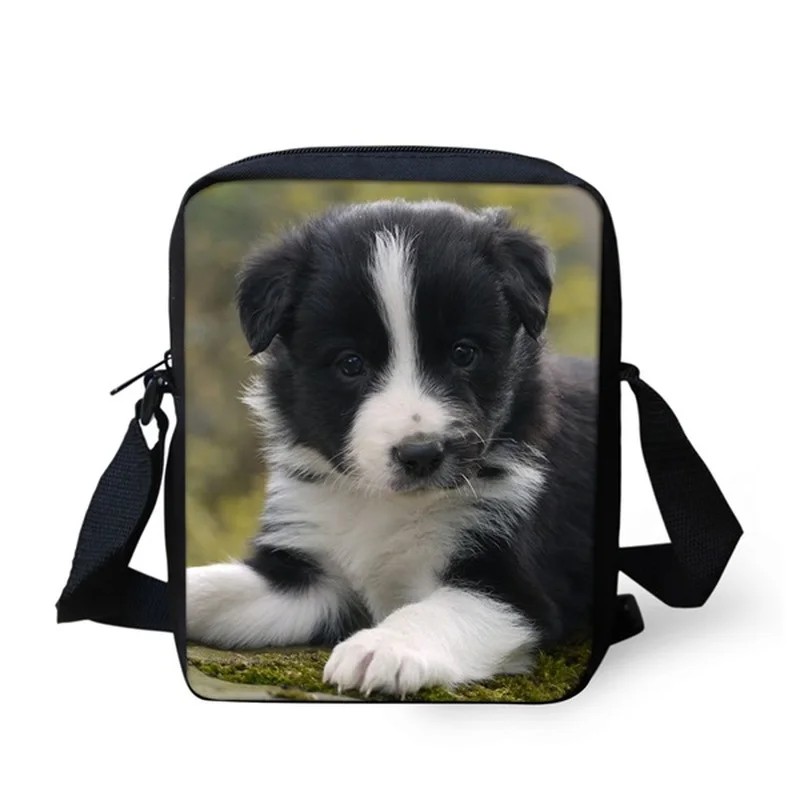 Женские сумки-мессенджеры THIKIN с милым рисунком бордюра колли сумка на плечо 3D