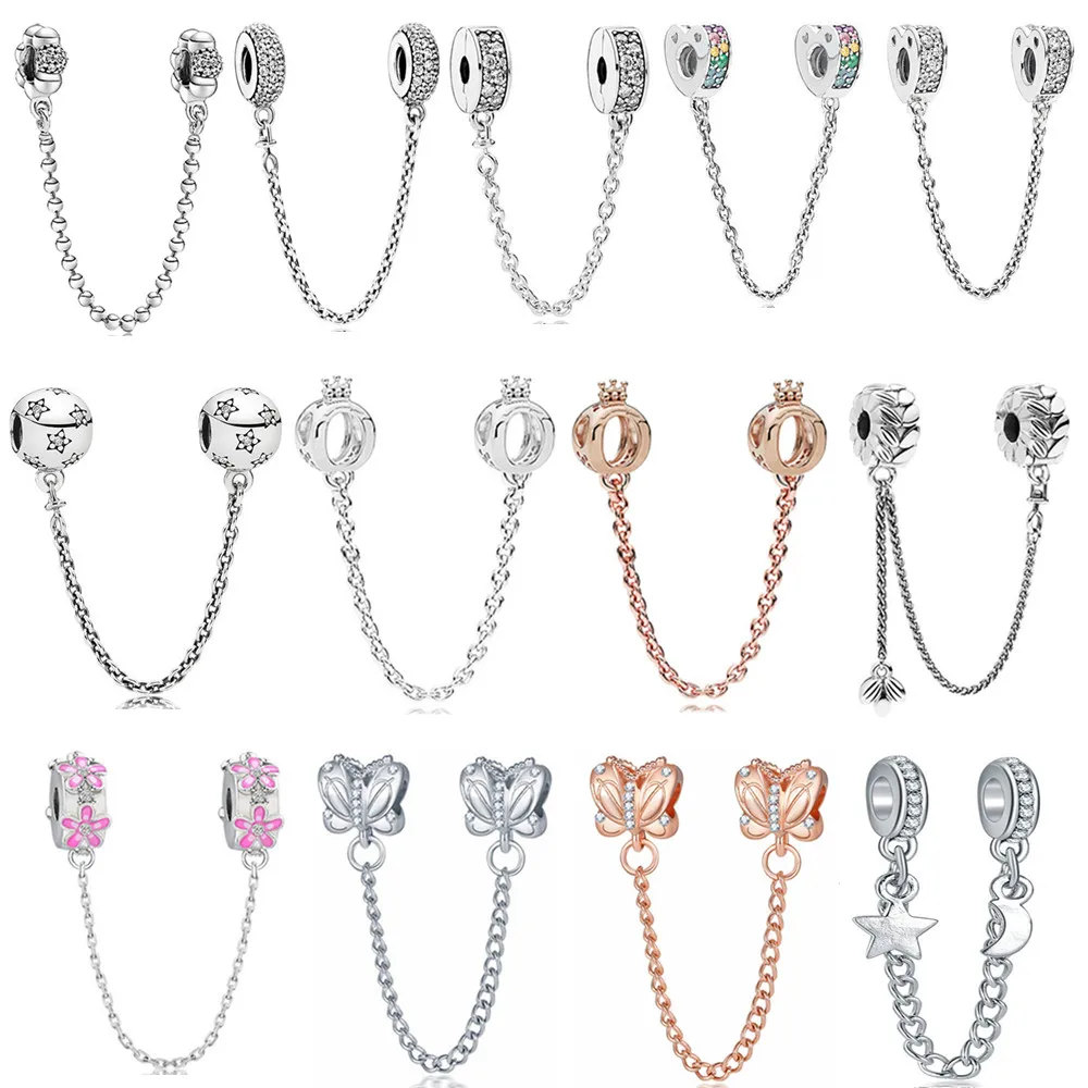 Новая сверкающая циркониевая Защитная цепочка Висячие бусины подходят для