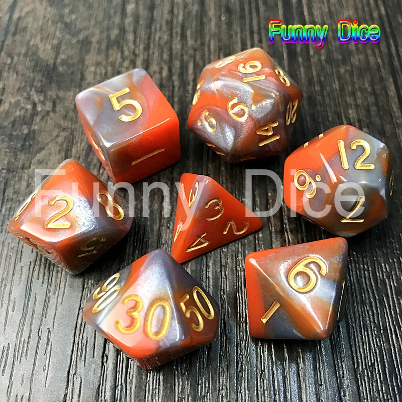 Абсолютно новый набор из 7 шт 2 цветных игральных костей с эффектом туманности Poker