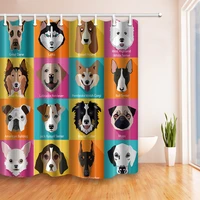 bathroom shower curtains cartoon cat dog child boy waterproof curtain polyester cloth bath screen home with hooks