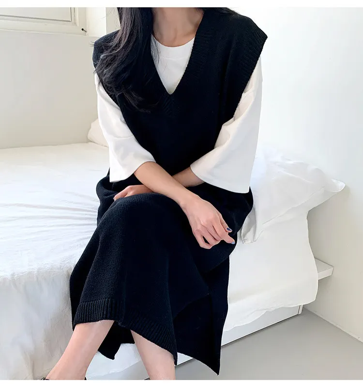 

Зимнее женское платье 2021, облегающее платье-свитер, женское вязаное платье с длинным рукавом, винтажные вязаные Макси-платья оверсайз