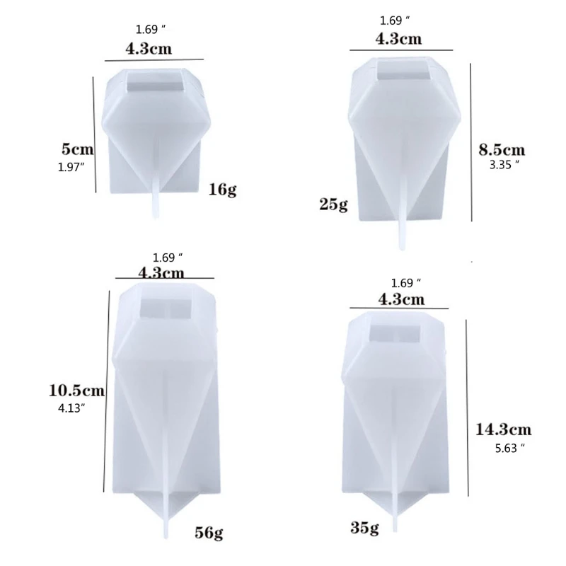 

DIY 3D Cone Ornaments Crystal Epoxy Resin Mold Home Decorations Silicone Mould