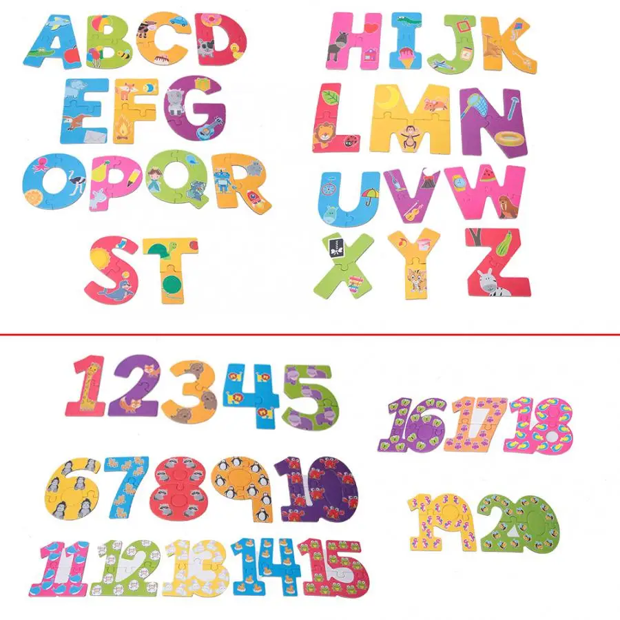 Цифровой деревянный пазл с буквами алфавита и цифрами | Игрушки хобби