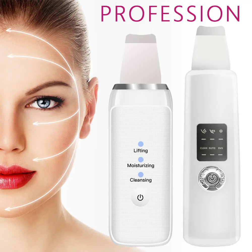 Ультразвуковое устройство для очистки лица скребок кожи Отбеливание лифтинг
