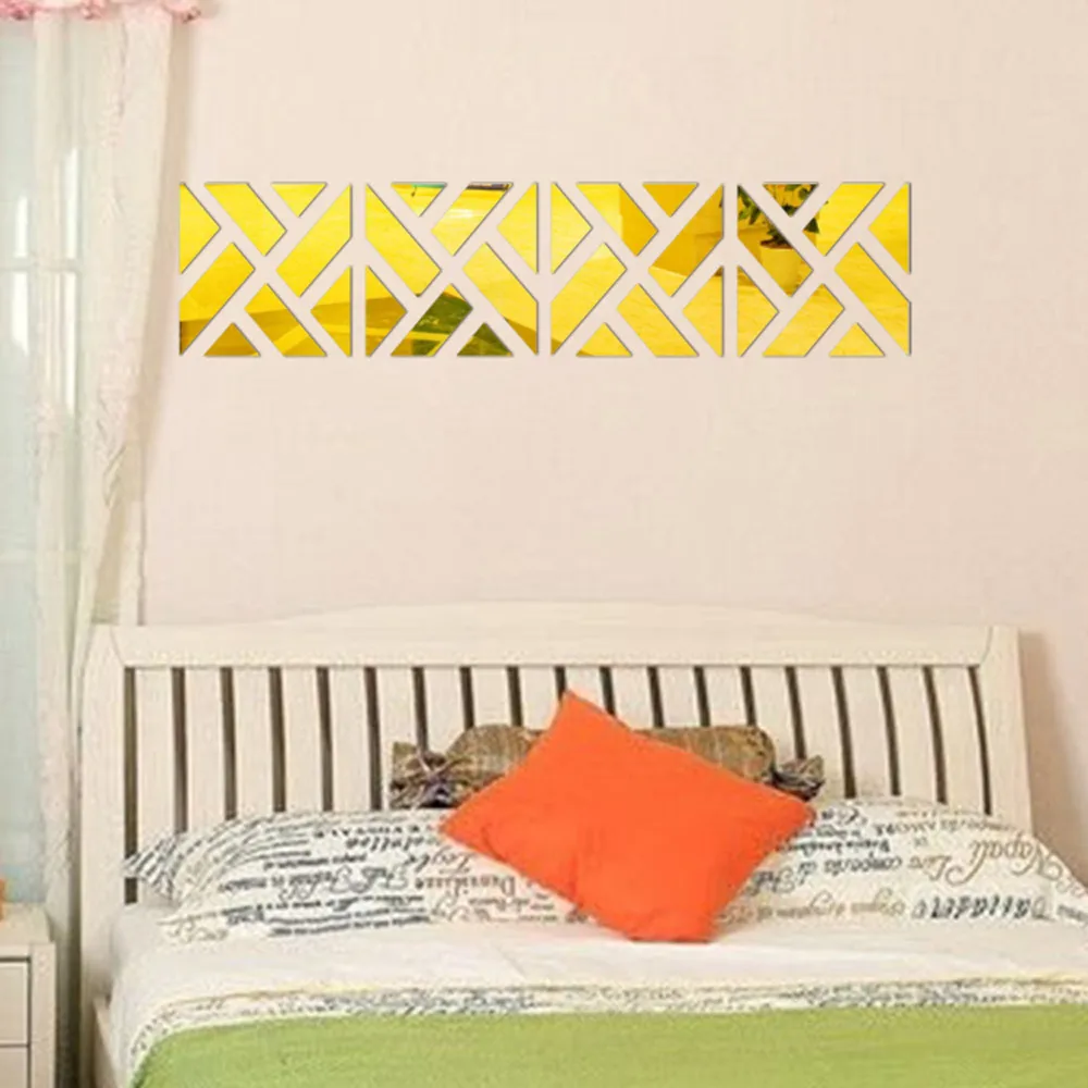 3D зеркальная акриловая Наклейка на стену 32 шт. Виниловая наклейка сделай сам