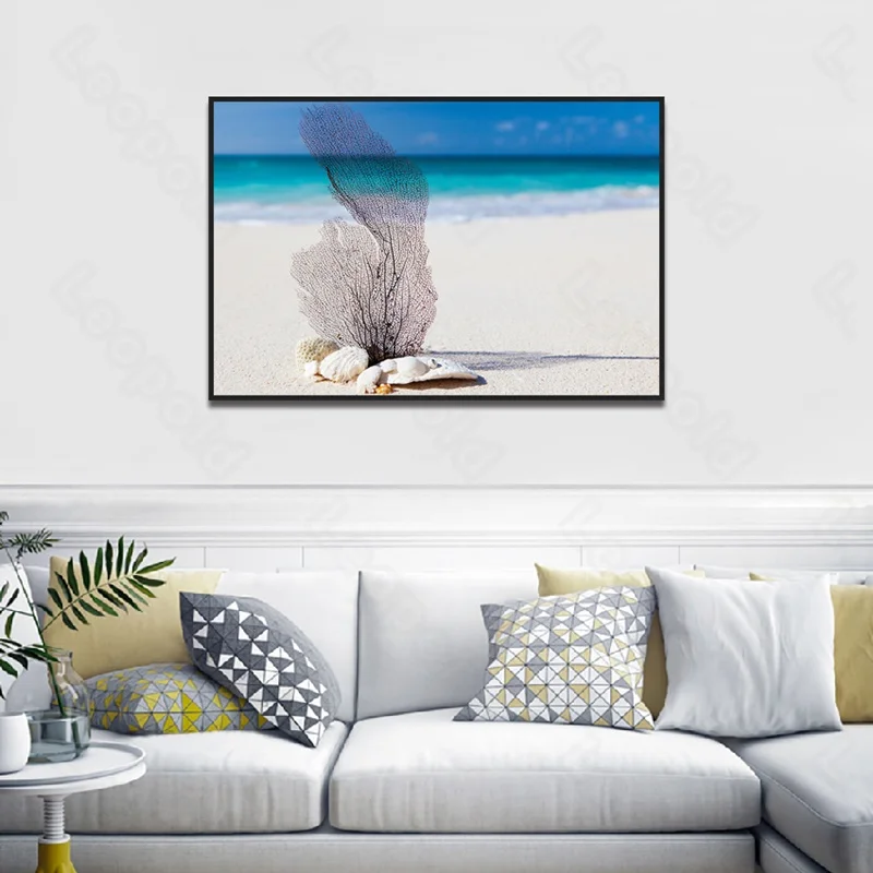 

European Style Murals Beach and Black Coral Frameles Poster Home Residential Bedroom Decoration Living Room Canvas Painting