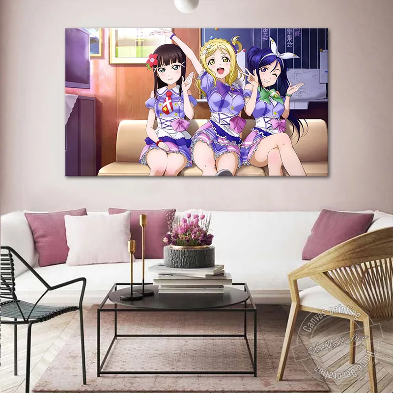 

Love Live! Солнечный свет анимация искусство стены картина для гостиной Декор HD Печать аниме постер кавайная аниме девушка мультфильм живопись