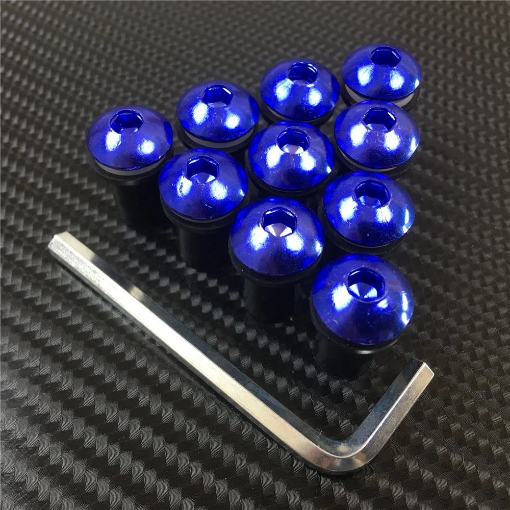 Болты для ветрового стекла мотоцикла 5 мм 10 шт. винты крепежные гайки Suzuki GSXR 600 750