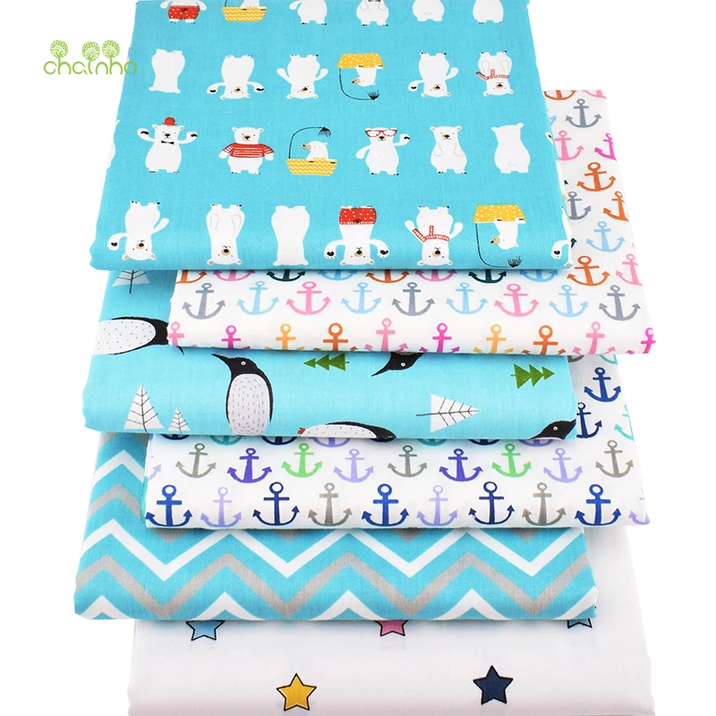 Chainho 6 шт./лот Новый Медведь &amp Пингвин серия саржевая хлопчатобумажная ткань