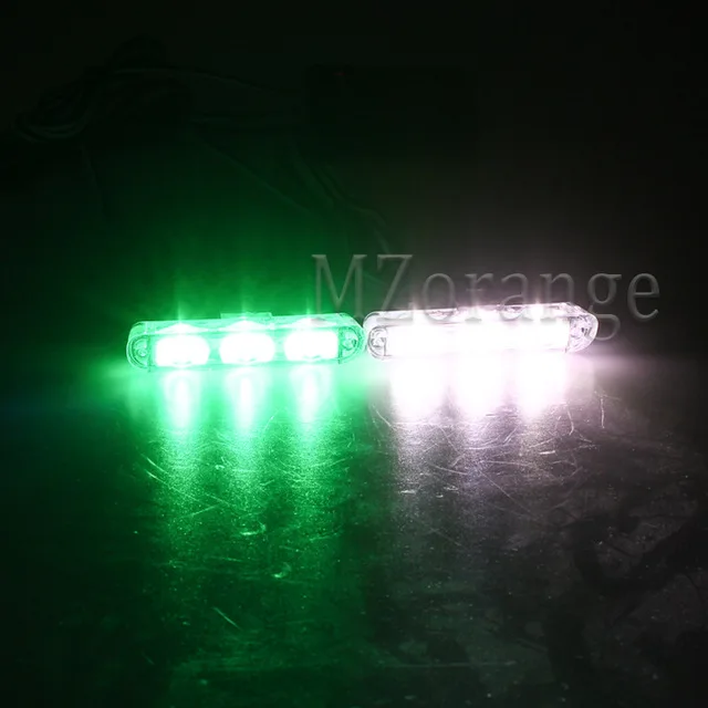 Green and White Светодиодный полицейский светильник s беспроводной 2*3 светодиодный стробоскоп светильник s на автомобиле вспышка Flasher fso вспышка в автомобиле Стробоскопы для автомобилей полицейский светильник - Цвет: Green and White