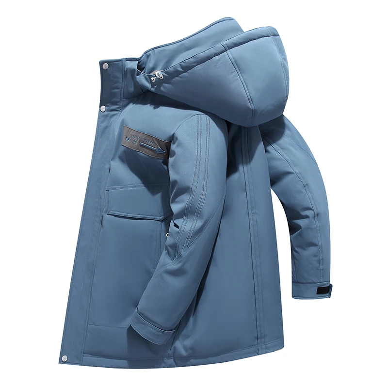 Winter Jackets Men  Thick Warm 90% white duck down Hooded Overcoat Windbreaker waterproof Velvet Jacket high quality
