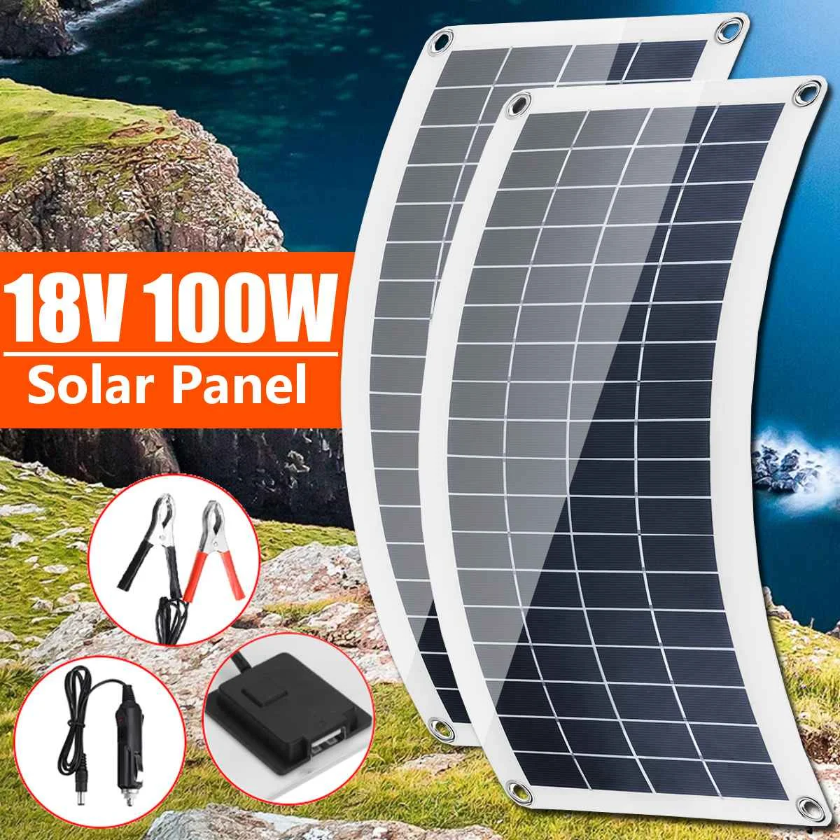 18V солнечная панель 100W/50W USB монокристаллический солнечный элемент модуль