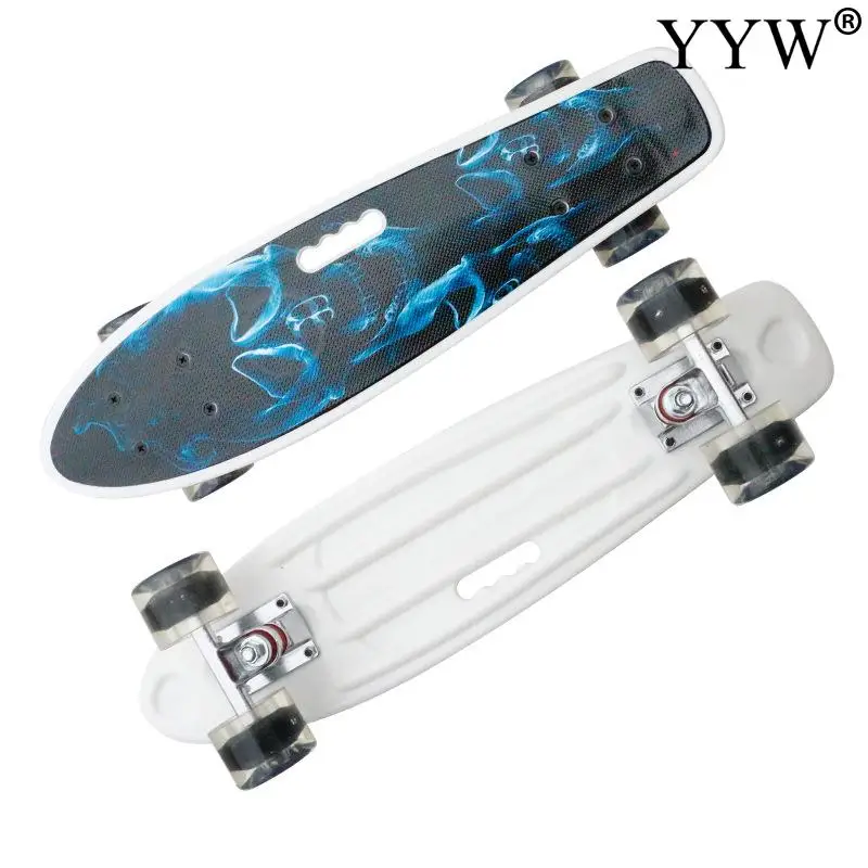 

Flashing Wheels Skateboard For Kids Boy Girl Longboard Skate Board Four-Wheel Skateboard Grip Tape Cool Skateboard Deck With Led