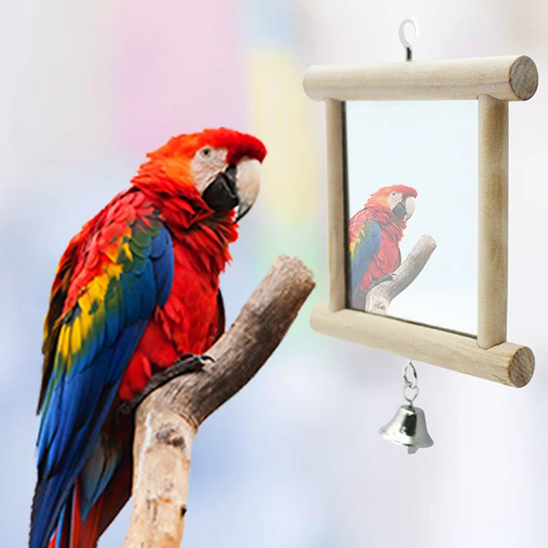 

Bird Mirror Perch Bird Perch Mirror Toy Stand Parrot Parakeets Cockatiels Cage Pet Supplies
