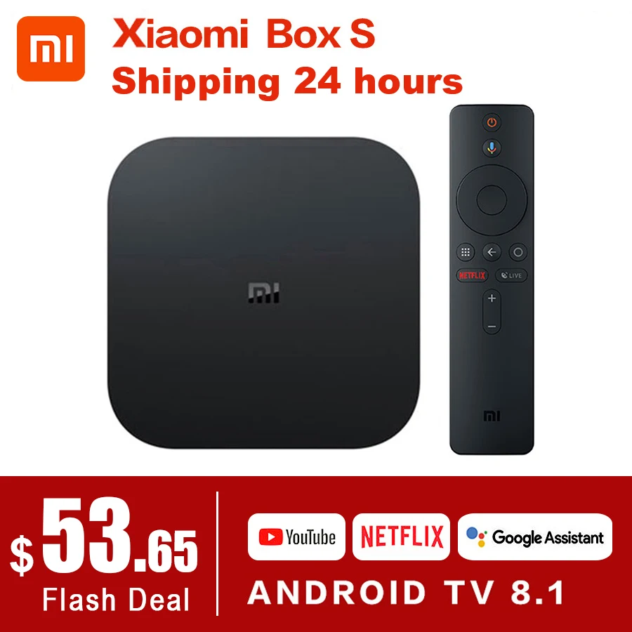Xiaomi mi ТВ приставка S 4K HDR Android tv 8,1 Ultra HD 2G 8G wifi Google Cast Netflix телеприставка mi Box 4 медиаплеер