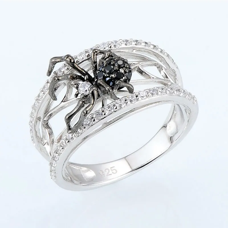 Женское кольцо Delicate 3D Black Spider Zircon уникальные вечерние кольца модные ювелирные
