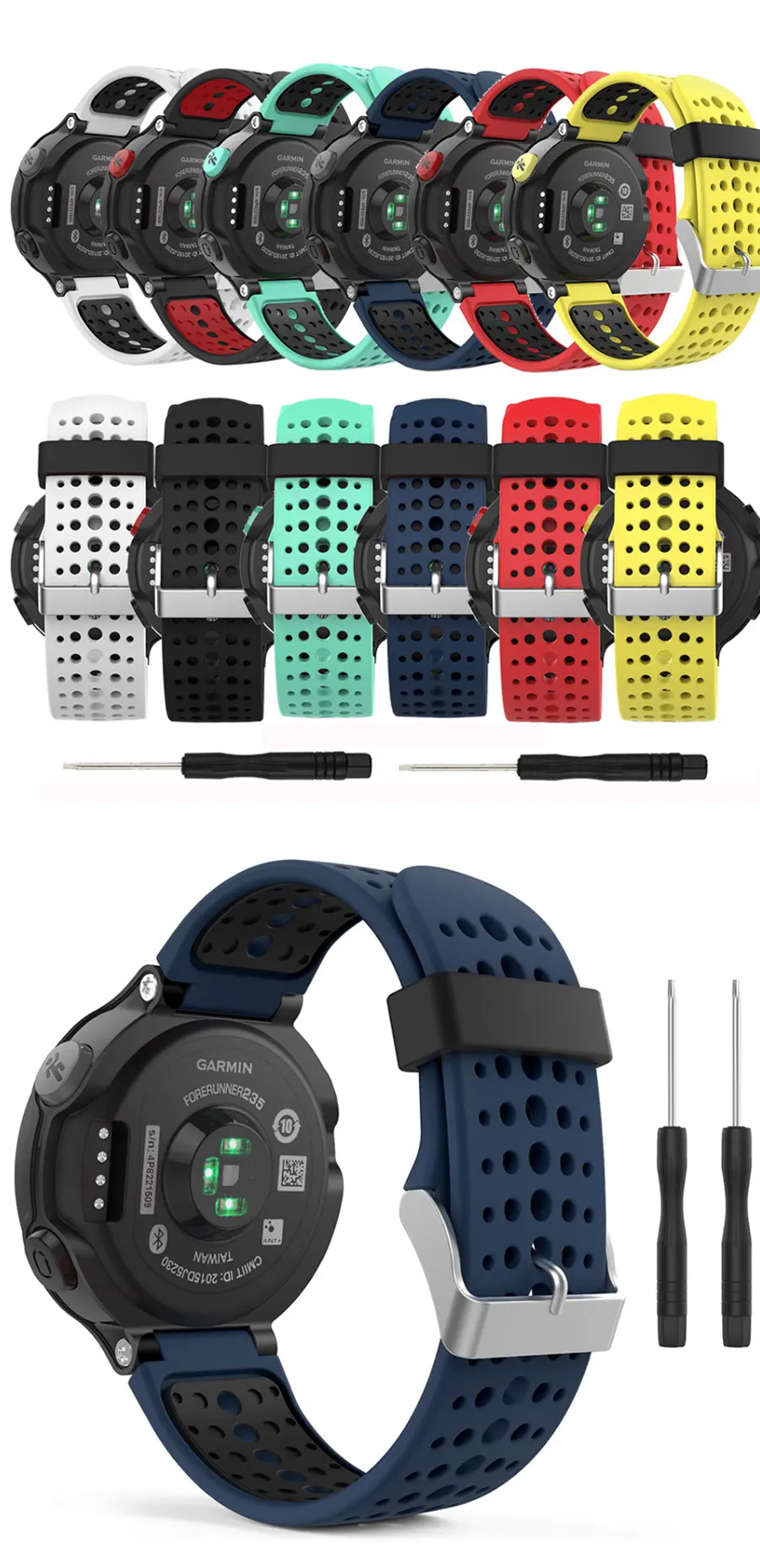Сменный силиконовый ремешок для наручных часов Garmin Forerunner 235 630 230 gps часы напульсники браслет умные аксессуары