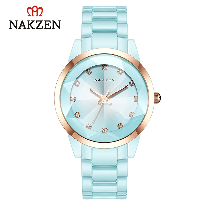Enlarge NAKZEN Quartz Watch for Women Life Waterproof Wristwatch Luxury Montre Femme White Watch Gifts for Women Casual Relojes De Mujer