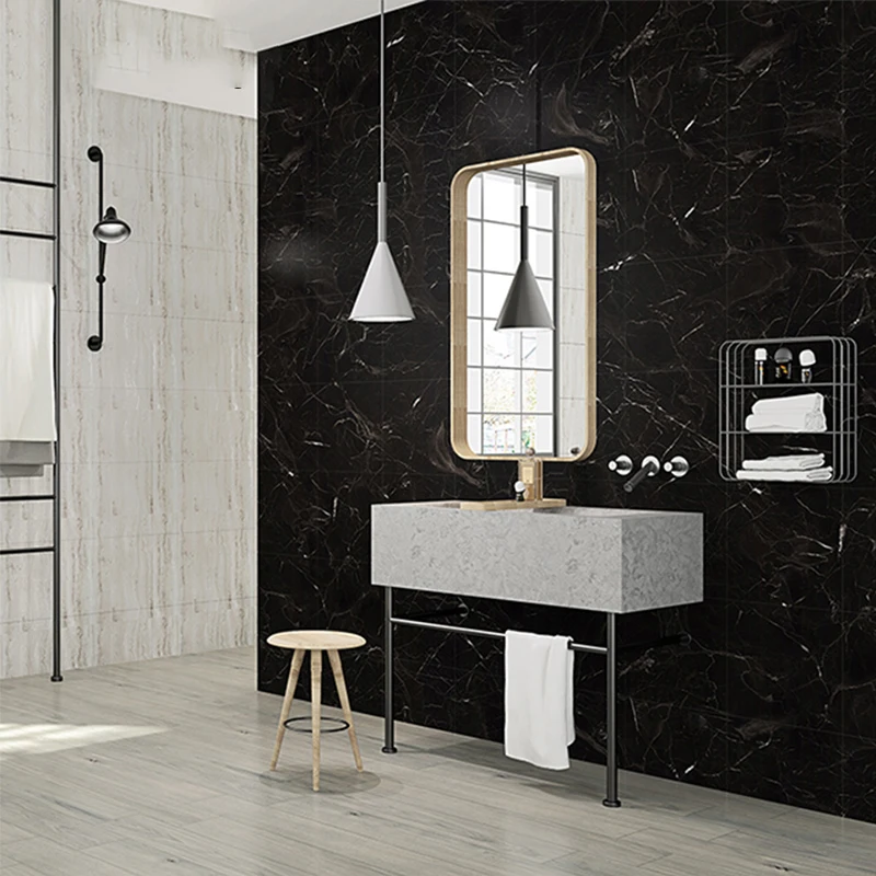 

Modern Thick Self Adhesive Tiles Floor Stickers Marble Bathroom Ground Wallpapers PVC Bedroom Furniture Wall Sticker Room Decor