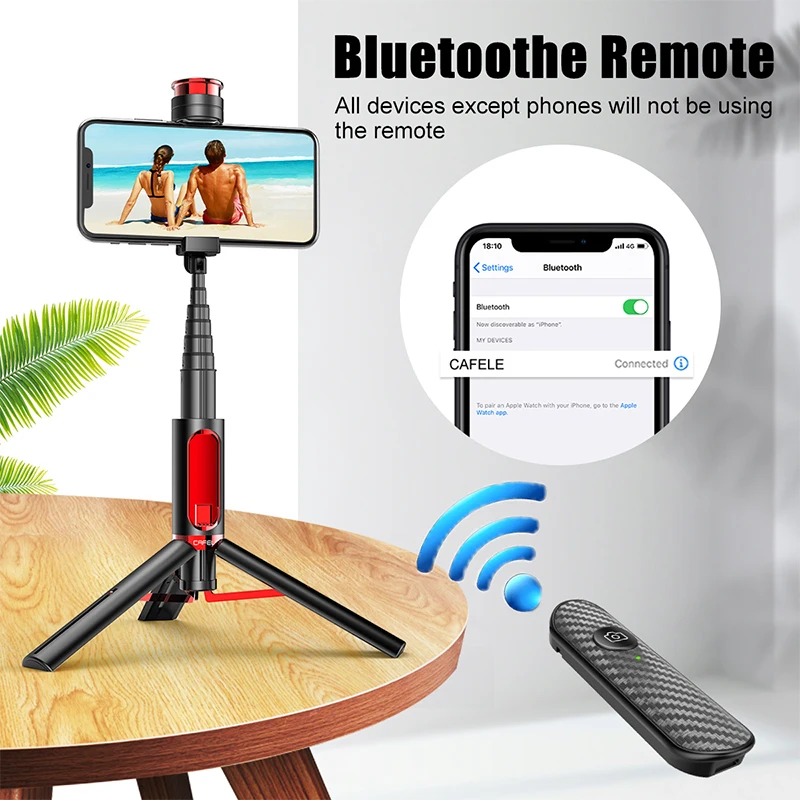 Беспроводная Bluetooth селфи палка Cafele 3 в 1 портативный штатив для камеры с
