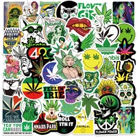 103050100pcs funny characters leaves weed smoking graffiti stickers travel luggage laptop diy waterproof cool sticker toys