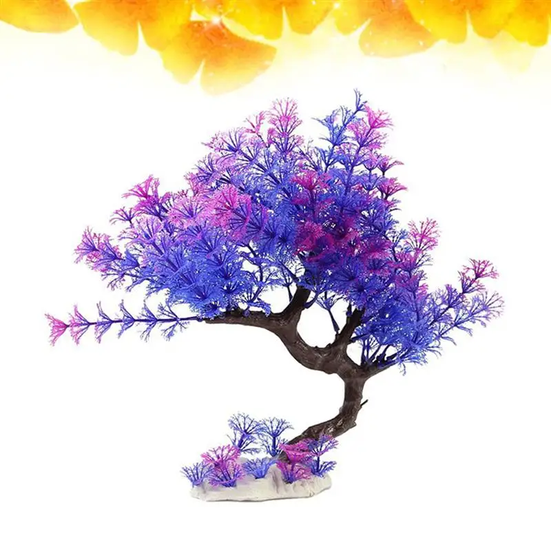 Artificial Plant Safe Lifelike Vivid Purple Tree Water Grass Accessories For Pet Shop Nest Aquarium | Дом и сад