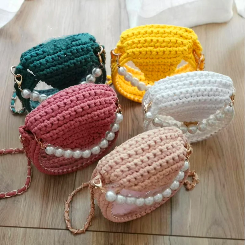 Круглая прозрачная сумка на одно плечо ручная работа украшение креативная