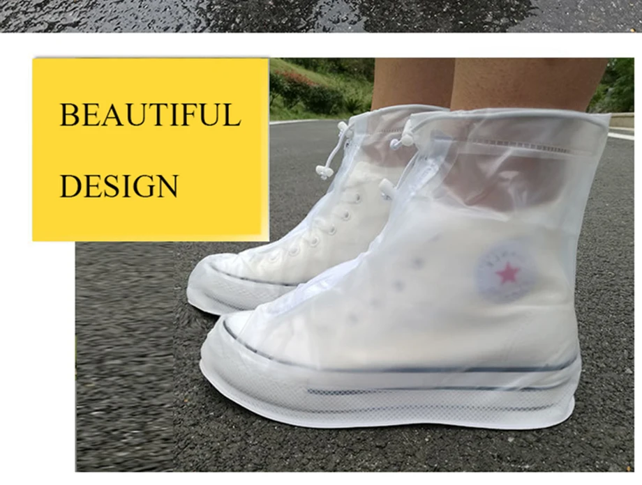 1 Pair Of PVC Waterproof Shoe Covers Reusable Overshoe Thickening Unisex Non-slip Rain Boots Set Fishing Waterproof Rain Boots