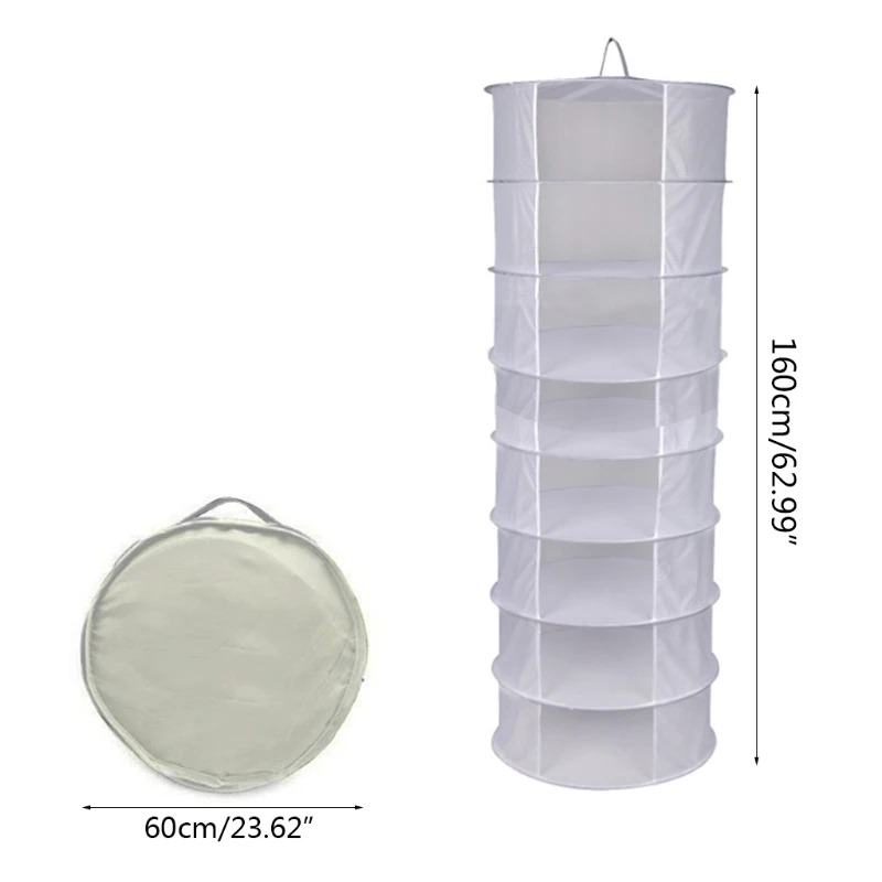 

Herb Drying Net 8 Layers Foldable Hanging Basket Dry Rack Bag Flowers Plants Bud Mesh Dryer