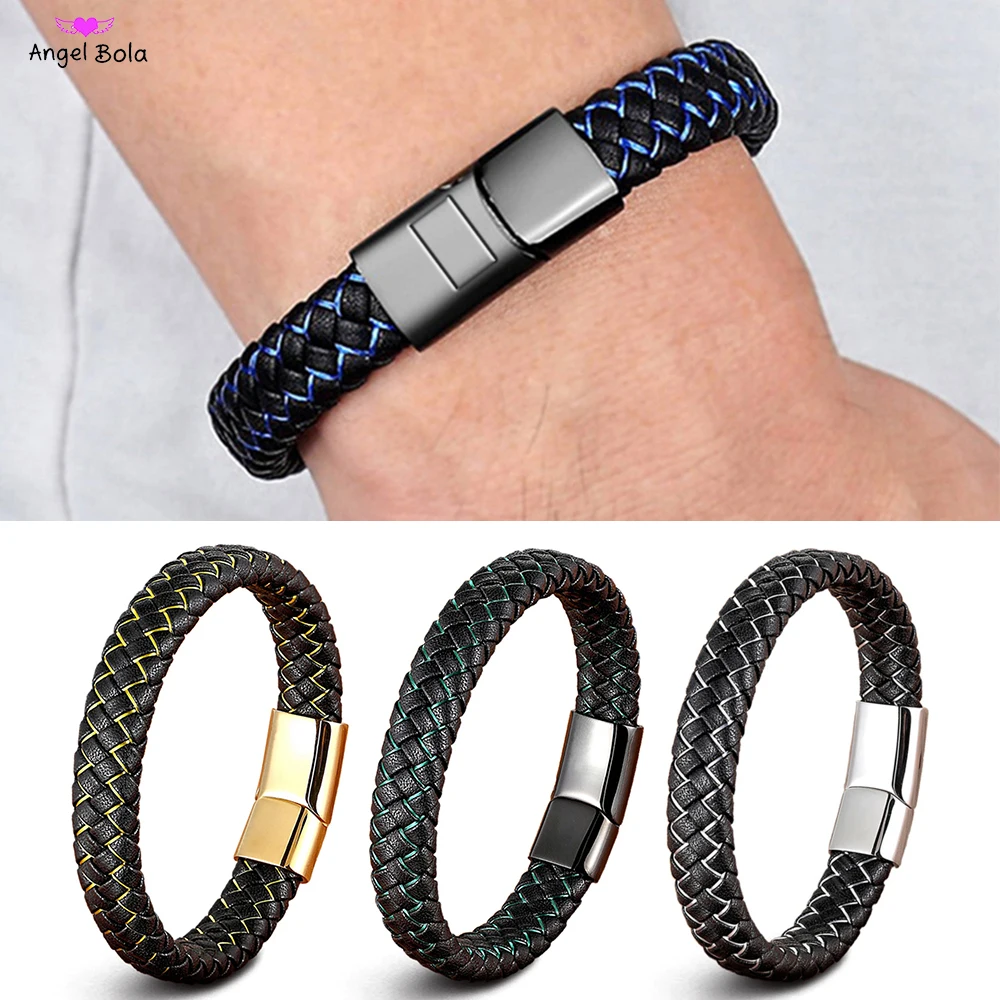 

Браслет дружбы Будды, кожаный браслет ручной работы, ювелирные изделия, минималистичный стиль, ювелирные изделия из нержавеющей стали для м...