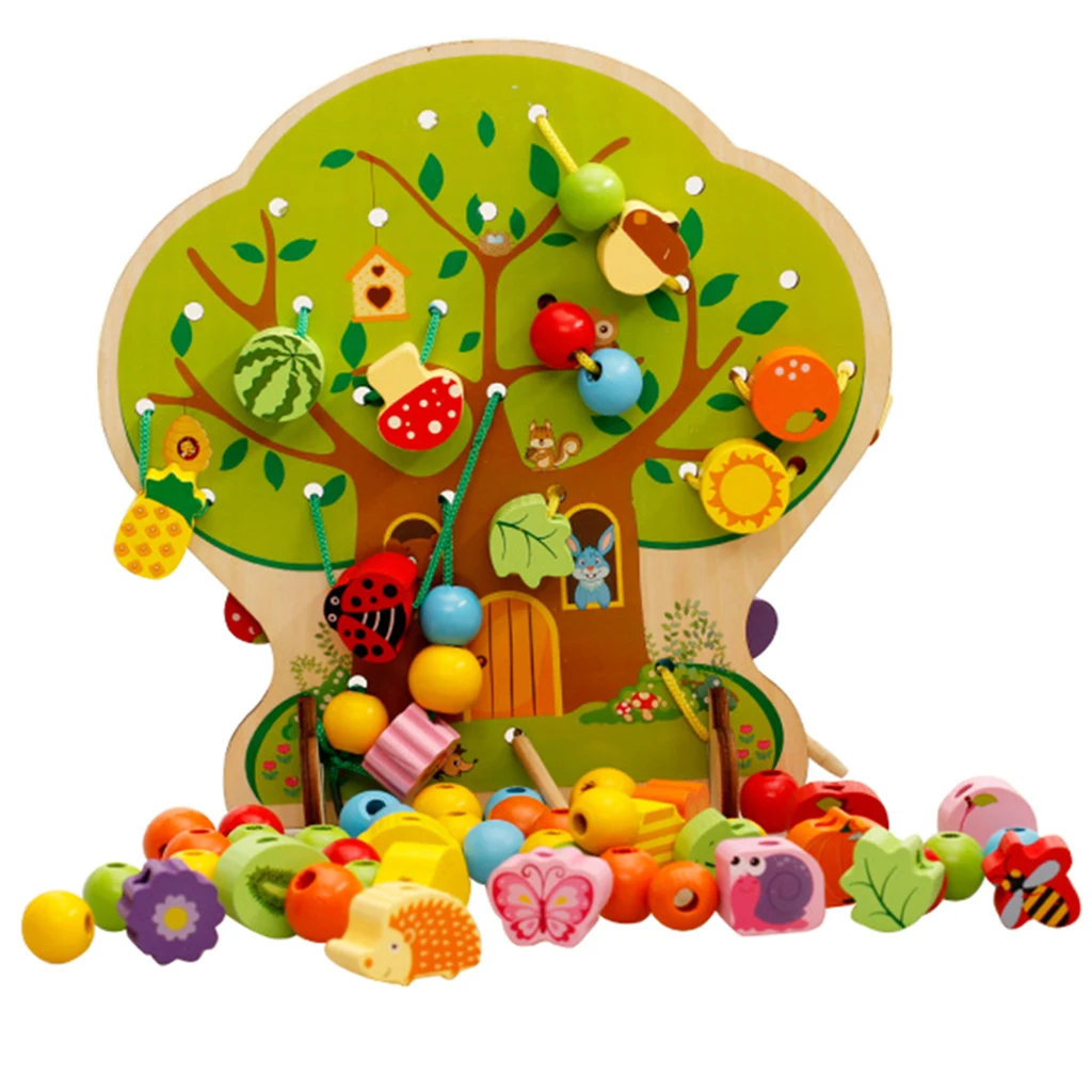 

Деревянные бусины на шнуровке набор ребенок детский сад дошкольного игрушка для детей для маленьких мальчиков и девочек