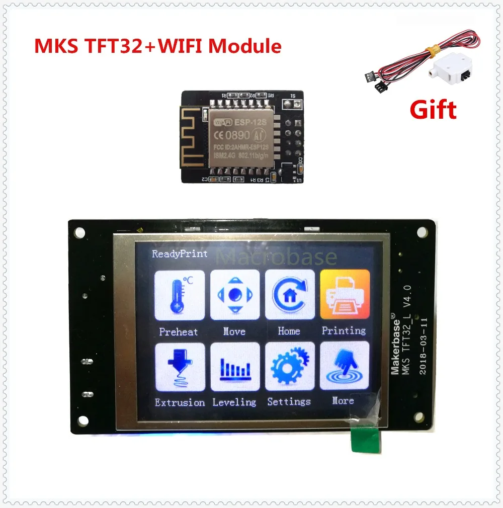 MKS TFT32 v4.0 сенсорный экран + WIFI модуль splash lcds смарт контроллер TFT 32 TFT3.2 дисплей 3d