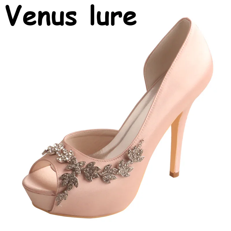 Женские туфли на высоком каблуке ручной работы атласные свадебные цвета