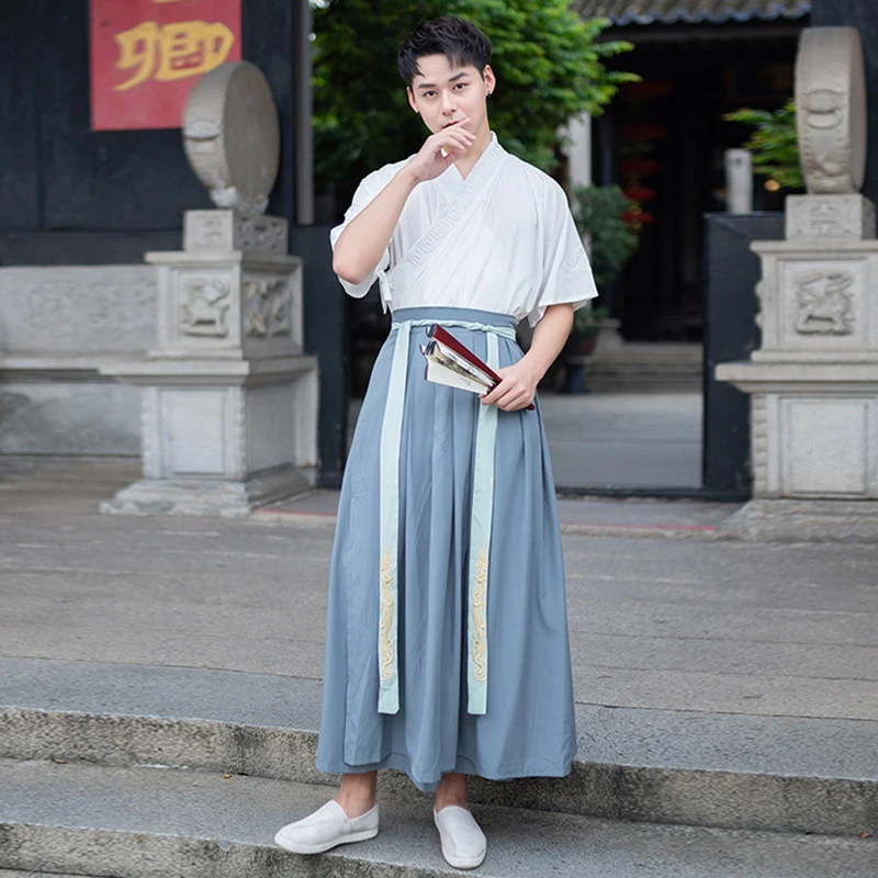 Классический танцевальный костюм Мужской Hanfu для народного фестиваля женская